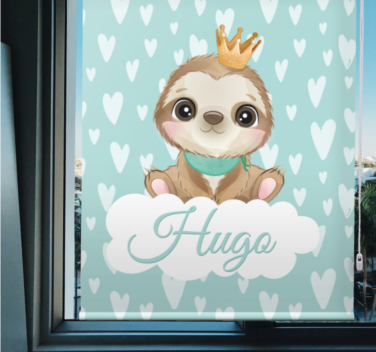 Sloth with crown and name blind kids - TenStickers