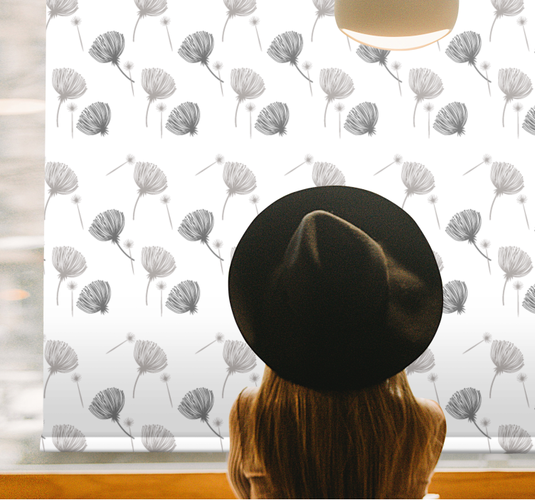 Soft grey pattern blind flowers - TenStickers