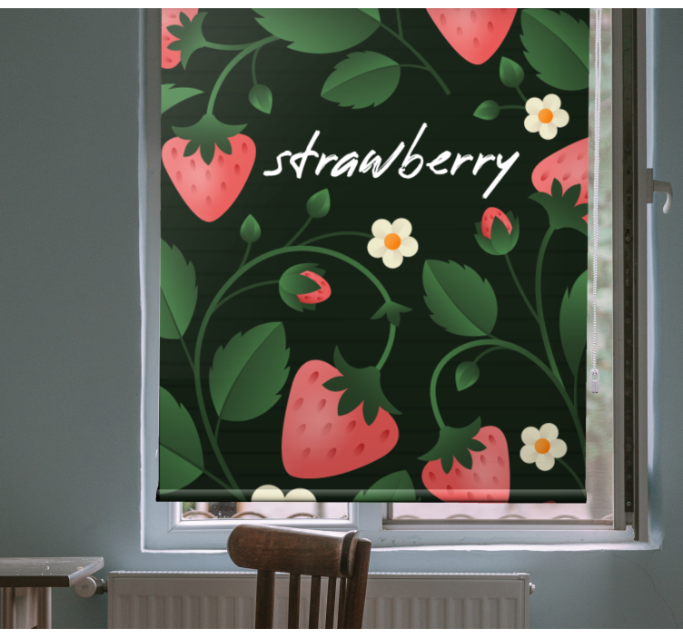 Strawberry Floral Pattern blind fruit - TenStickers