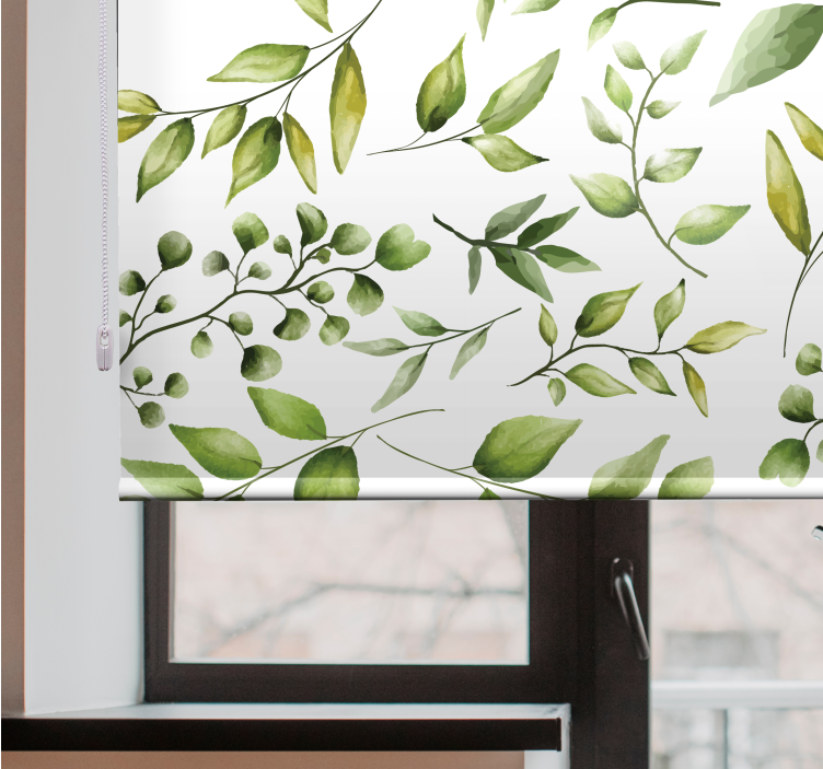 Stylish Greenery Pattern blind flowers - TenStickers