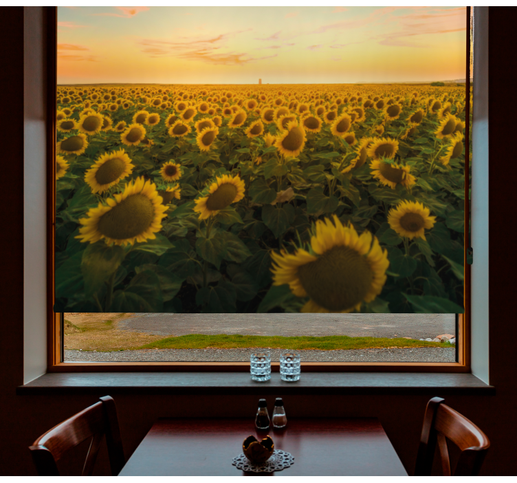 Sunflower Field Sunrise blind flowers - TenStickers