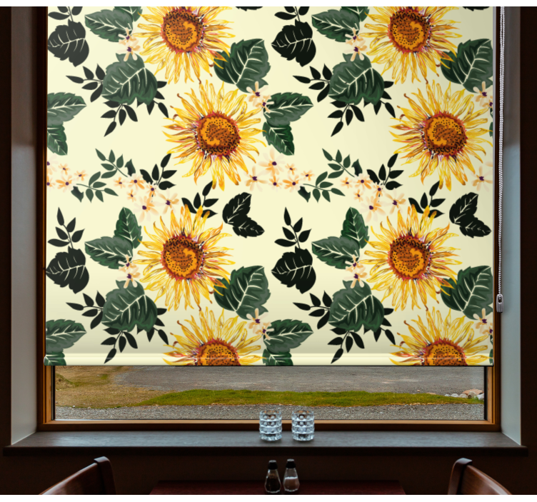 Sunflower Floral Theme blind flowers - TenStickers
