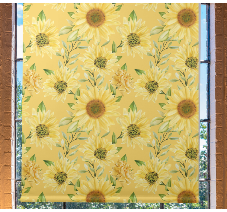 Sunflower garden pattern blind flowers - TenStickers