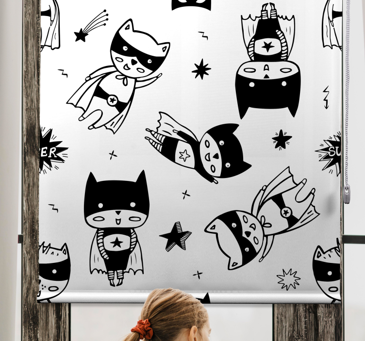 Superhero Cartoon Sketch blind kids - TenStickers