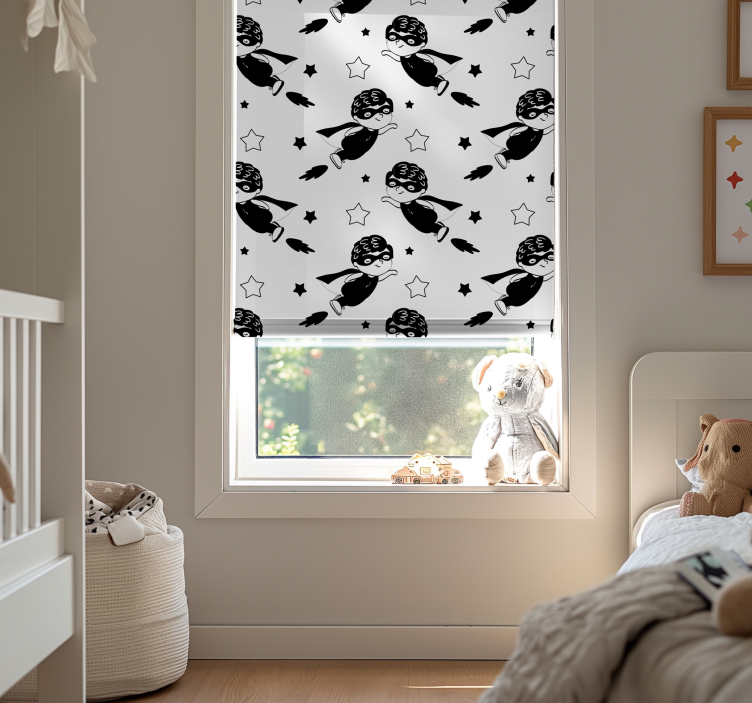 Superhero Flight Pattern roller blind nursery - TenStickers