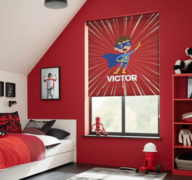 Superhero kid Custom printed window blind - TenStickers