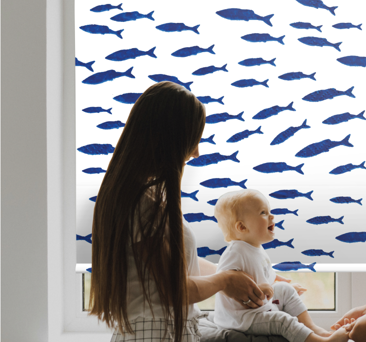 Swarming Fish Pattern animal blind - TenStickers