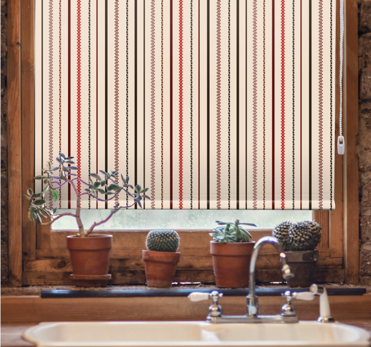 Textured stripe pattern blinds in a kitchen - TenStickers