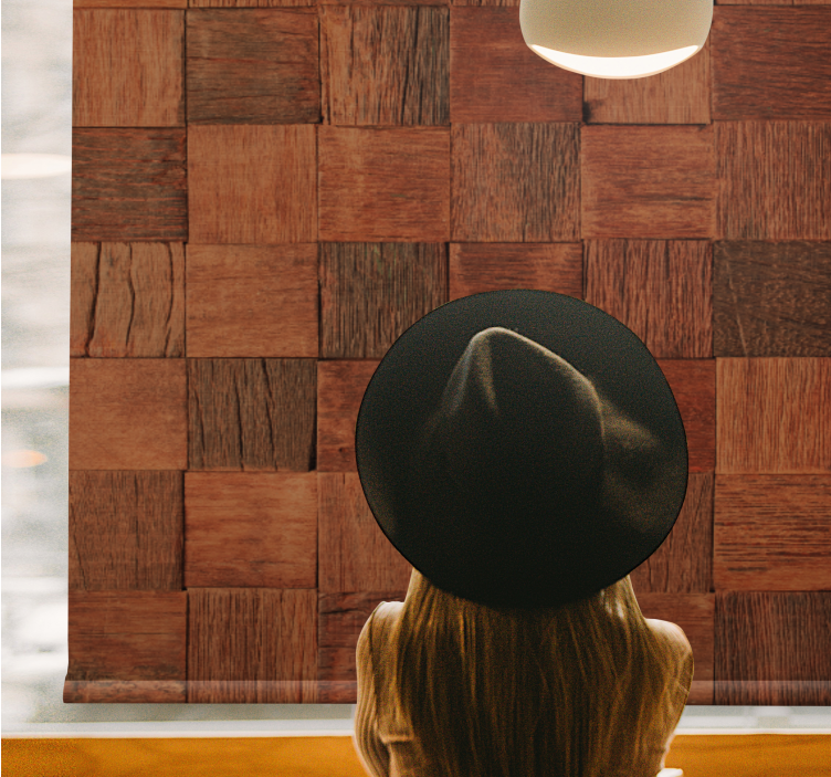 Squared wood panels pattern roller blind - TenStickers