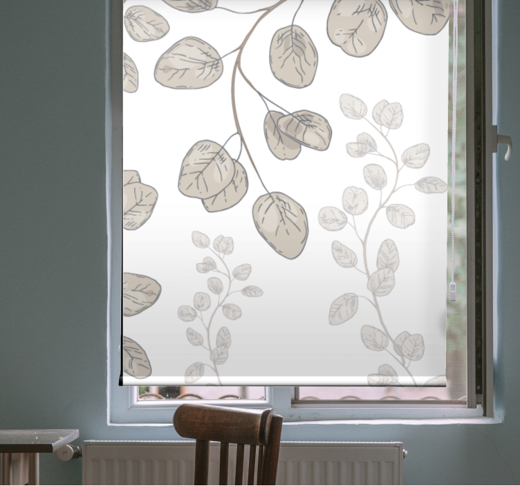 Thin leaves pattern blind flowers - TenStickers