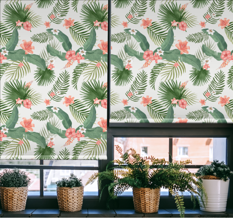 Tropical green design blind flowers - TenStickers
