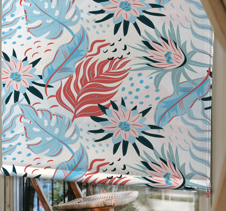 Tropical Foliage Pattern floral blind - TenStickers