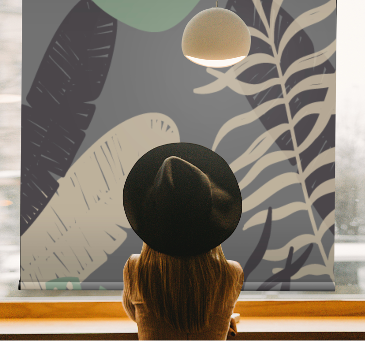 Tropical Greenery Pattern blind flowers - TenStickers