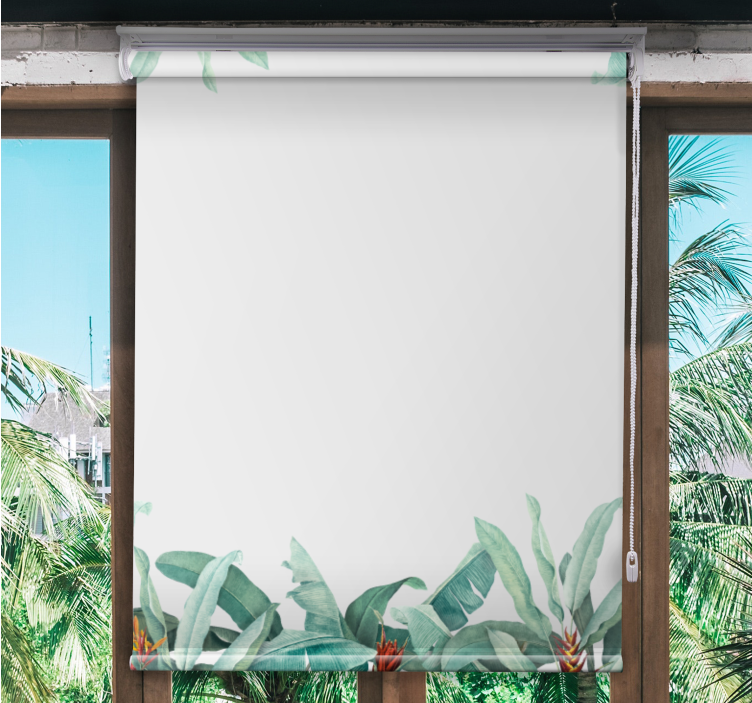 Tropical Leaf Border blind flowers - TenStickers