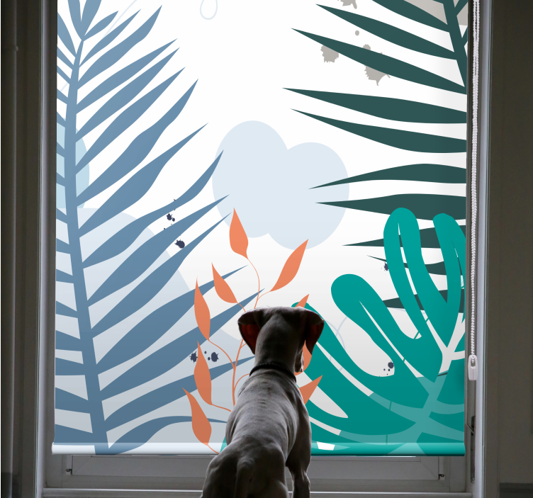 Tropical big leaves blind flowers - TenStickers