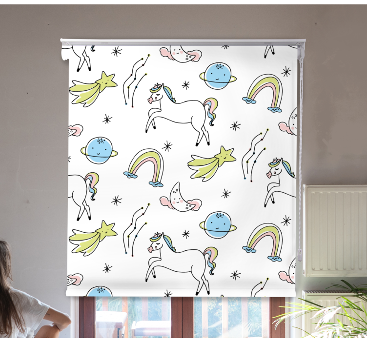 White unicorns and stars blind kids - TenStickers