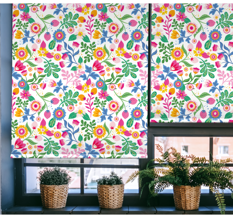 Vibrant Botanical Motif blind flowers - TenStickers