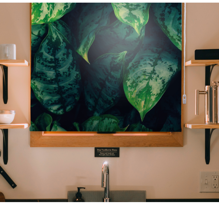 Vibrant green leaves blind flowers - TenStickers