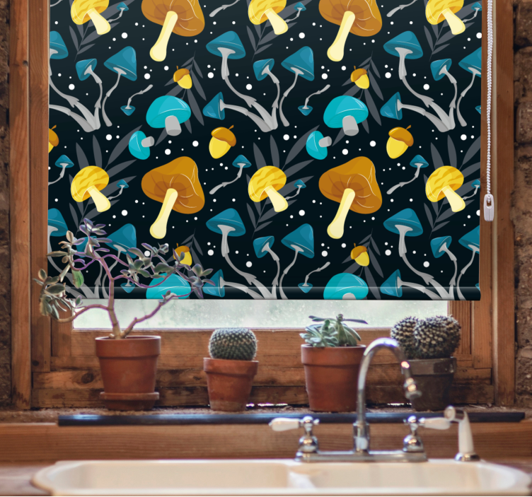 Vibrant Mushroom Motifs blind fruit - TenStickers