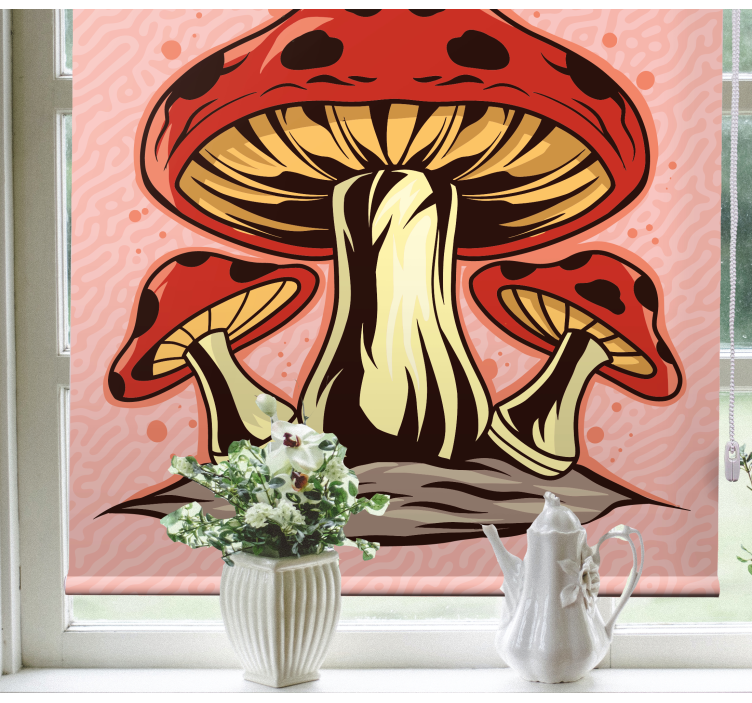 Vibrant Mushroom Trio blind flowers - TenStickers