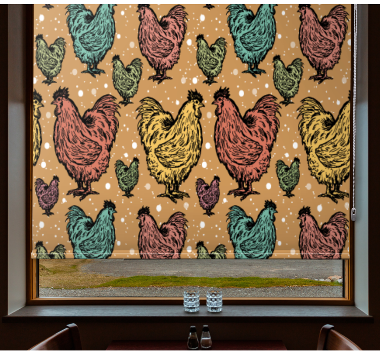Vibrant Rooster Pattern animal blind - TenStickers
