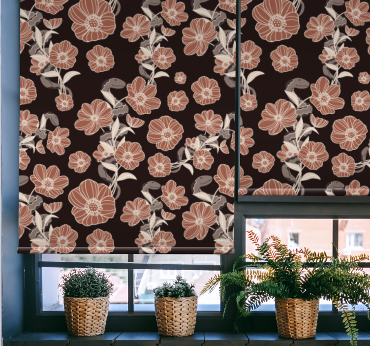 Vintage dark pattern floral blind - TenStickers