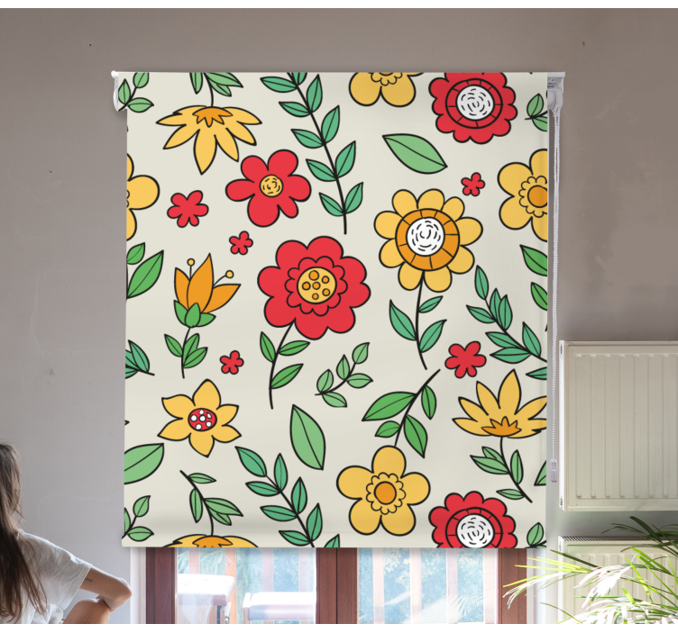 Vivid colourful pattern floral blind - TenStickers