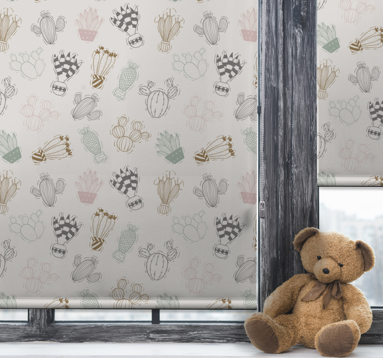 Water color Cactus roller blind - TenStickers