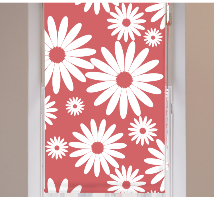 White Daisy Pattern blind flowers - TenStickers
