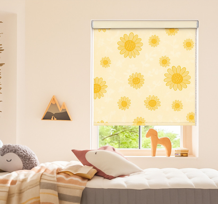 Yellow sunflower pattern blind kids - TenStickers