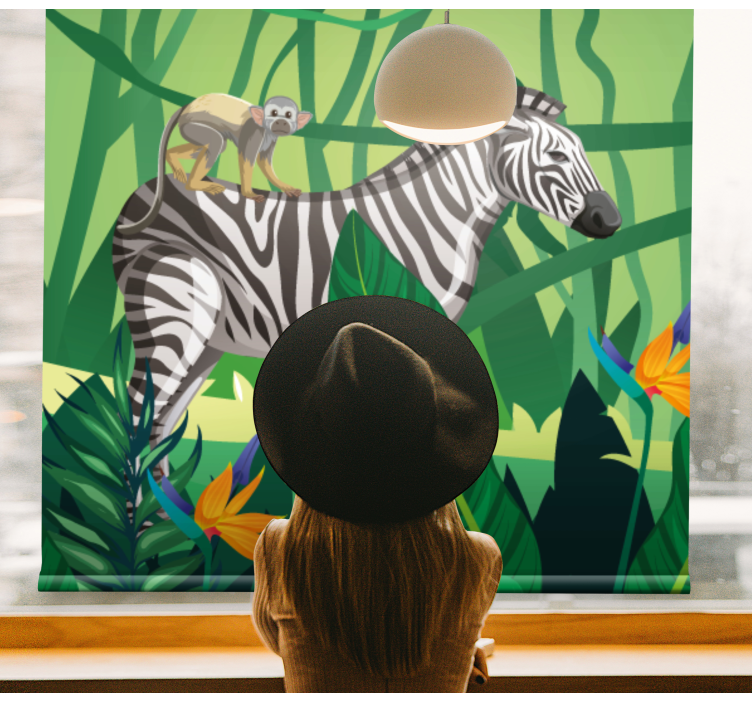 Zebra With Monkey animal blind - TenStickers
