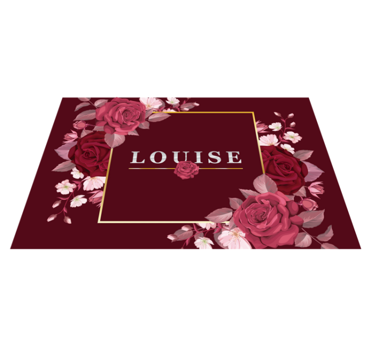 Customisable with roses name placemats - TenStickers