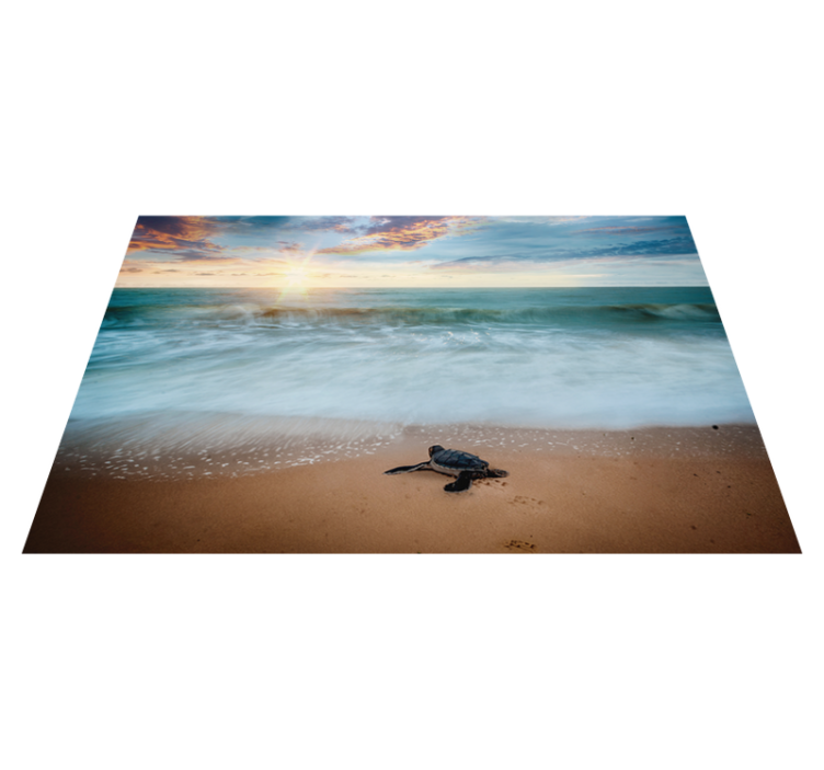 Turtle on beach placemats for home - TenStickers