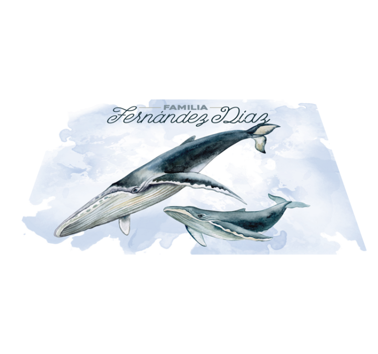 Personalisable placemats whale family design - TenStickers