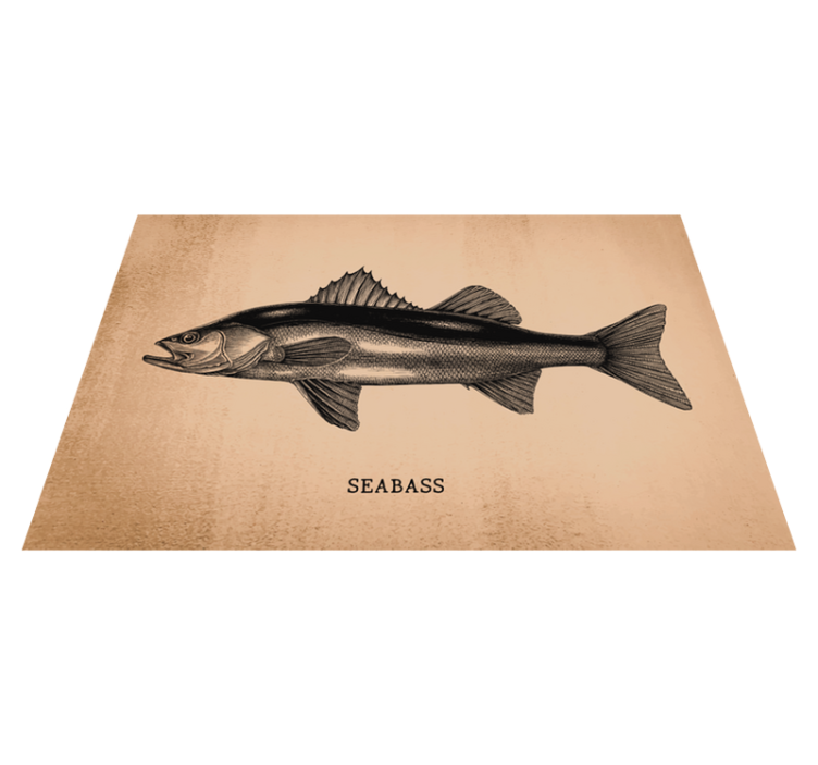 Realistic Seabass fish placemats - TenStickers