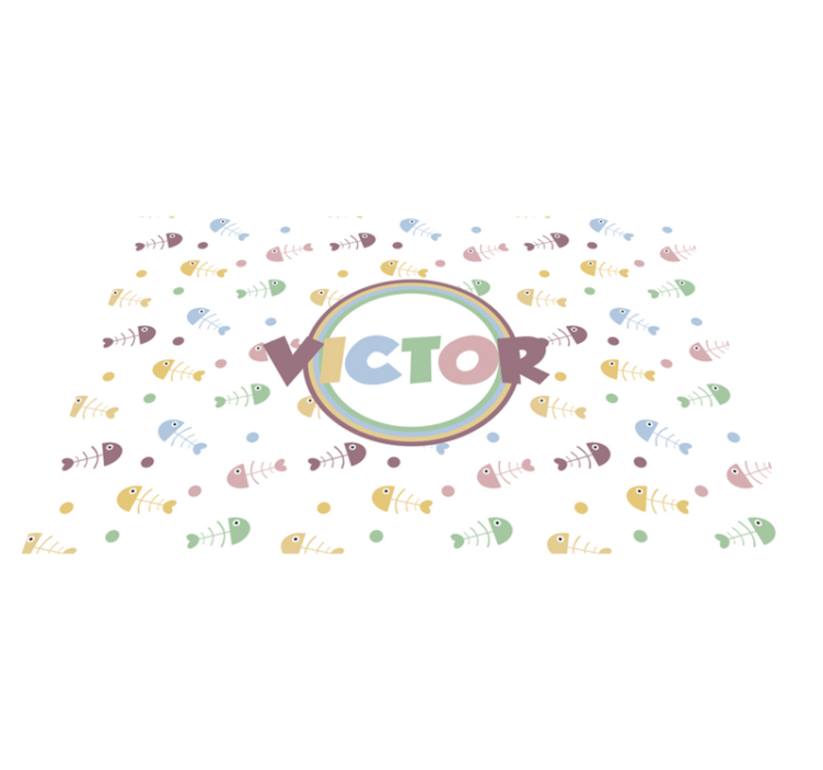 Fishbones and name placemats - TenStickers