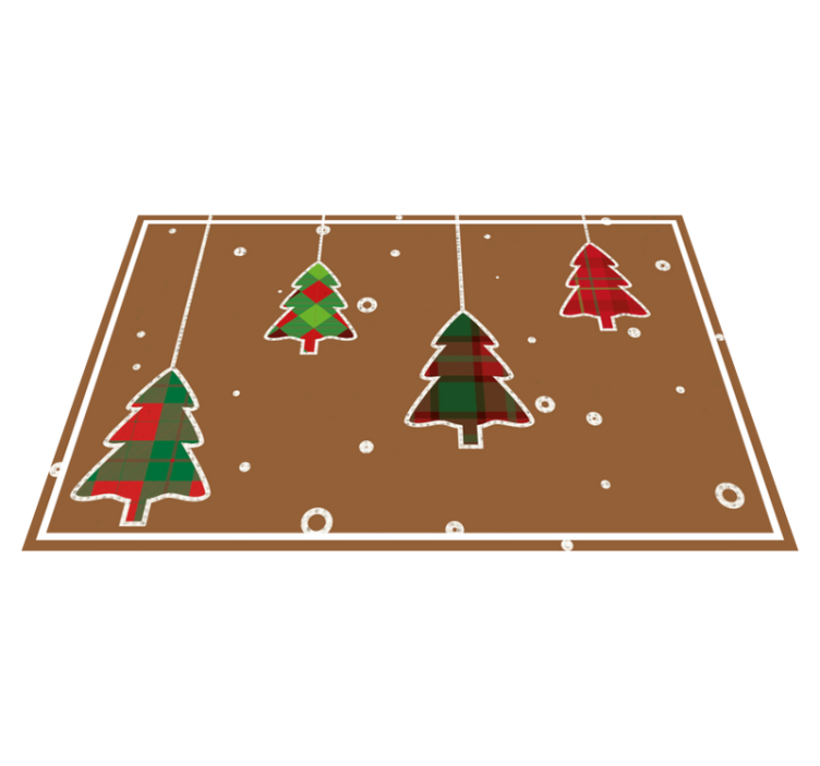 Christmas trees brown background placemats - TenStickers