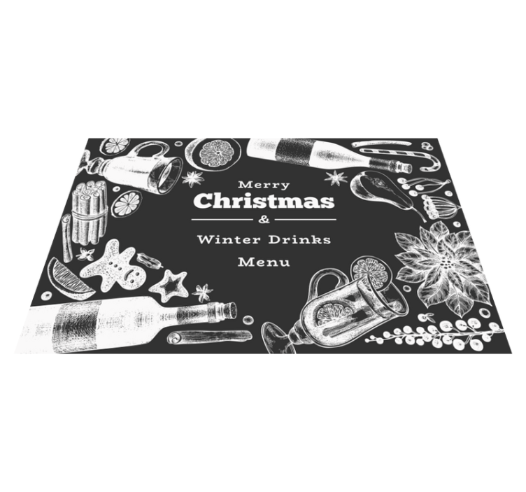Christmas placemats with festive drink menu - TenStickers