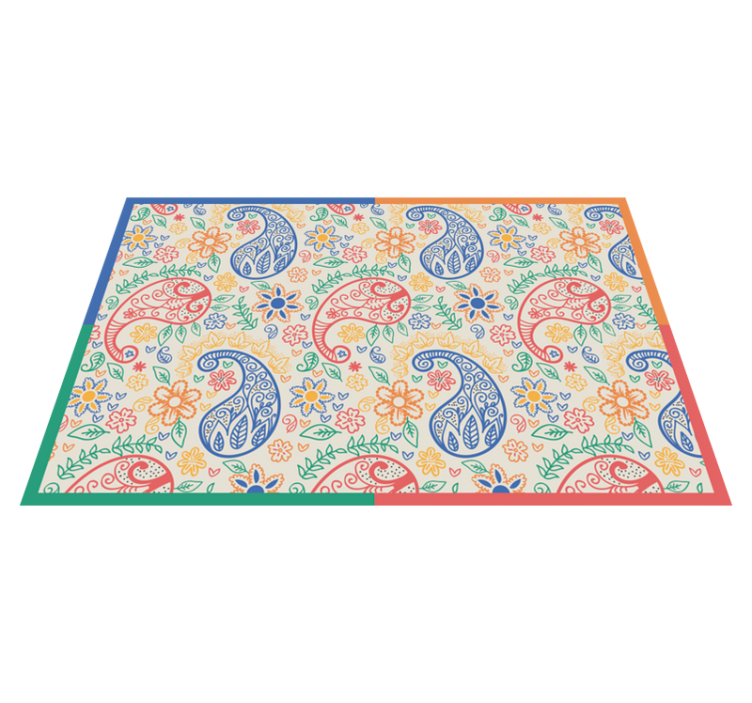 Textured placemats colorful paisley design - TenStickers