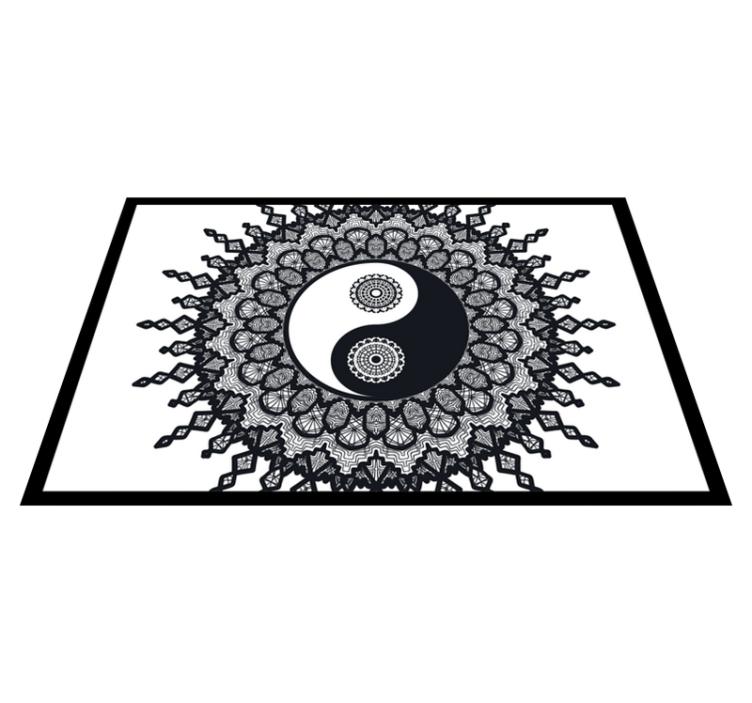Textured placemats with yin yang mandala design - TenStickers