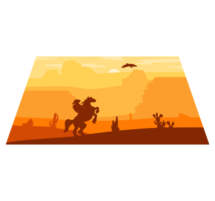 Original placemats silhouetted cowboy scene - TenStickers