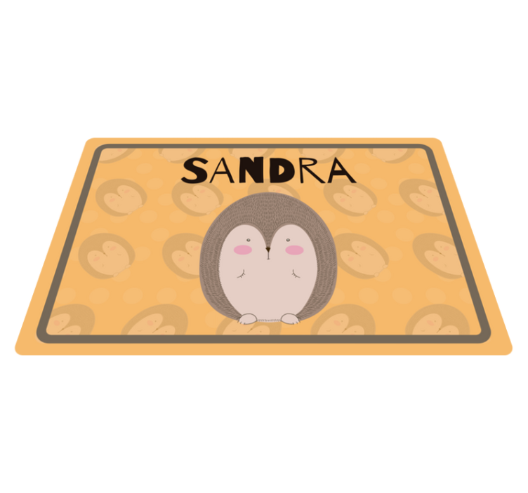 Children placemats adorable hedgehog design - TenStickers