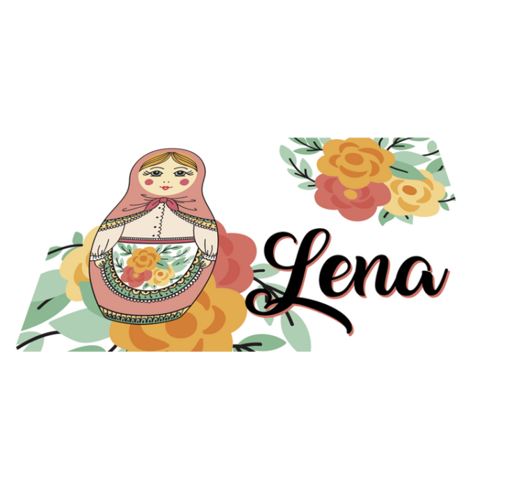 Personalisable placemats with matryoshka doll design - TenStickers