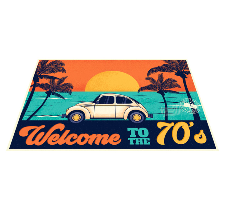Elegant placemats retro 70s beach vibes - TenStickers
