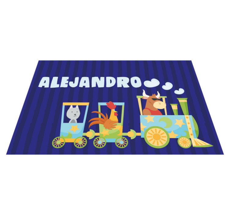 Children placemats colorful train animals - TenStickers