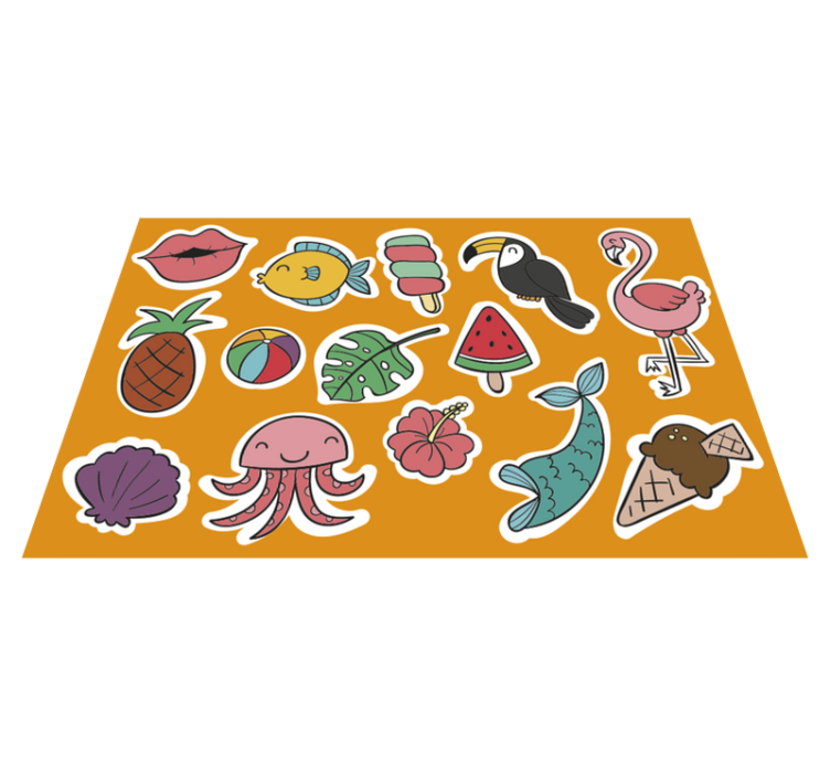 Children placemats colorful tropical designs - TenStickers