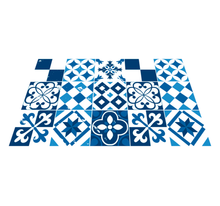 Flower white and blue  modern placemats - TenStickers