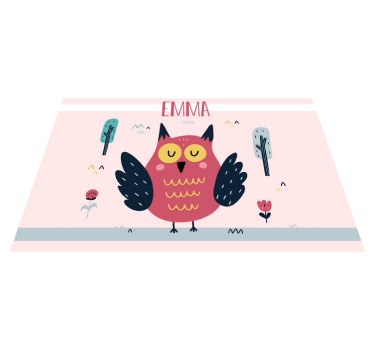 Personalised name owls Nordic kids placemat - TenStickers