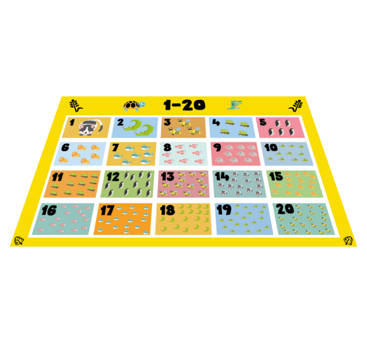 Children placemats colorful number chart - TenStickers
