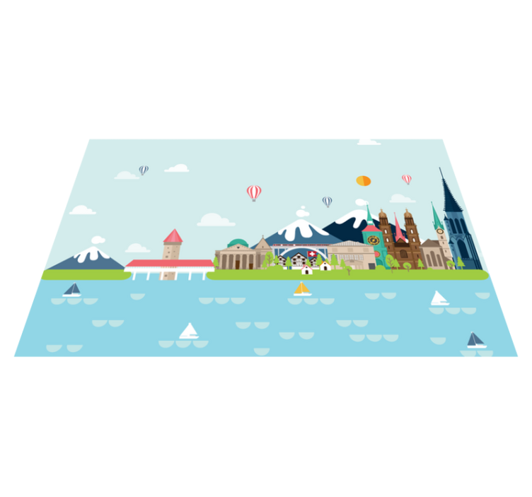 Original placemats colorful cityscape design - TenStickers